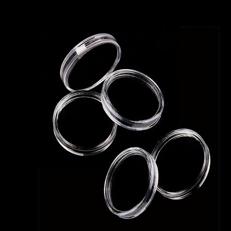 10Pcs 19Mm Clear Round Cases Coin Storage Capsules Holder Round Plastic