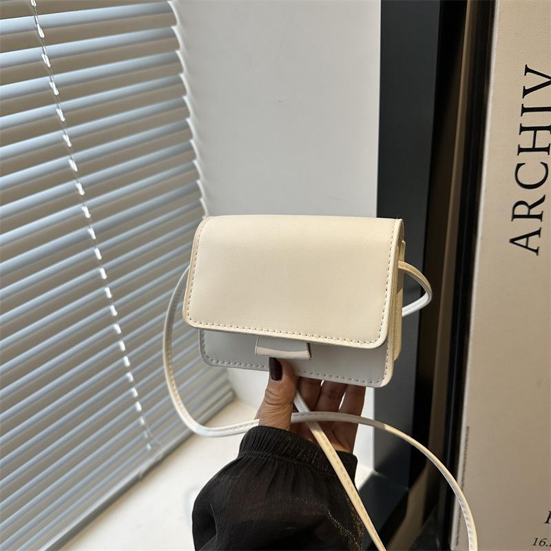 

New exquisite solid color small square bag popular spring and summer simple casual versatile shoulder messenger bag women s bag белый