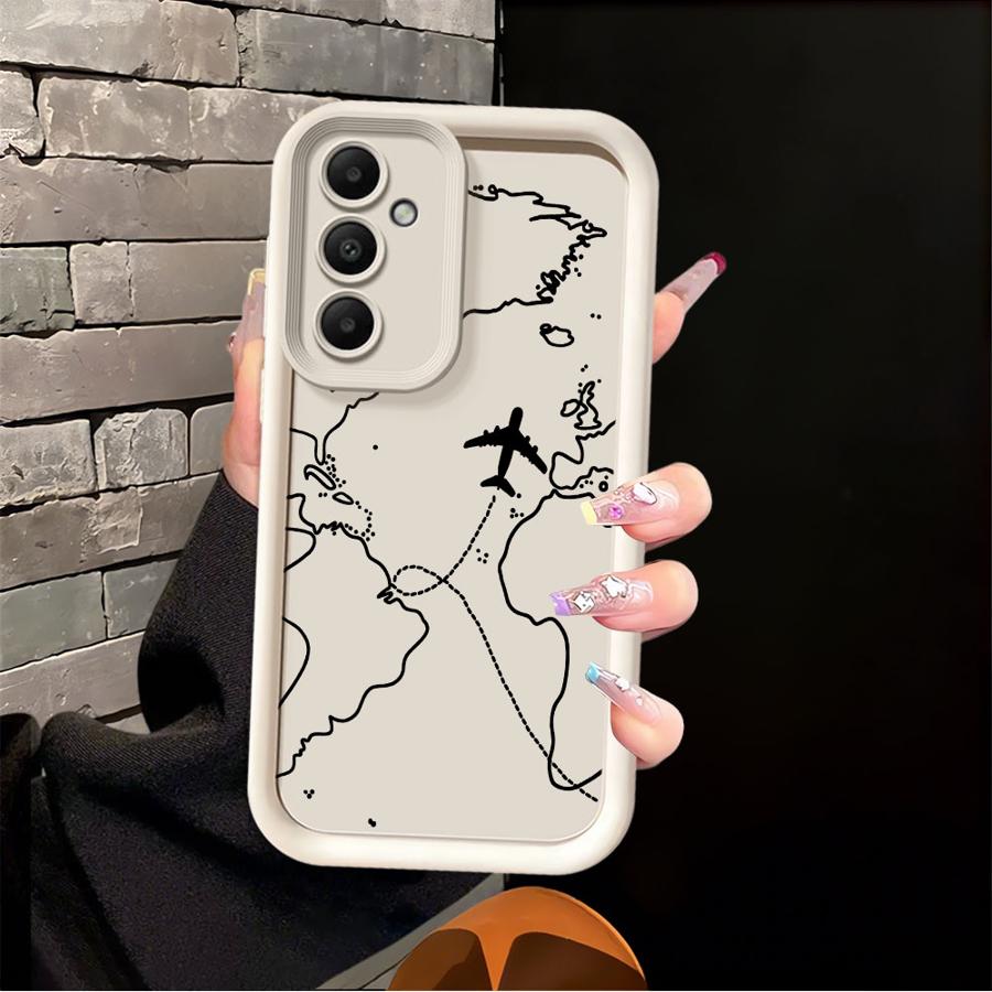 Flugrouten Soft Case Handyhülle für Samsung Galaxy A12 A13 A71 A72 A73 A35 A36 A15 A16 A26 A32 A53 A54 A33 A34 A22 A23 A51