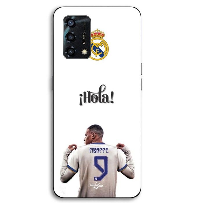 Coque pour téléphone - MANIACASE - Oppo A95 - Silicone TPU - Kylian Mbappé Real Madrid 9 - Noir
