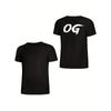 European sizes Men'S OG Graphic Back Print T-Shirt - Bold White Lettering on Black, Casual Streetwear Tee with Round Neck & Short Sleeve