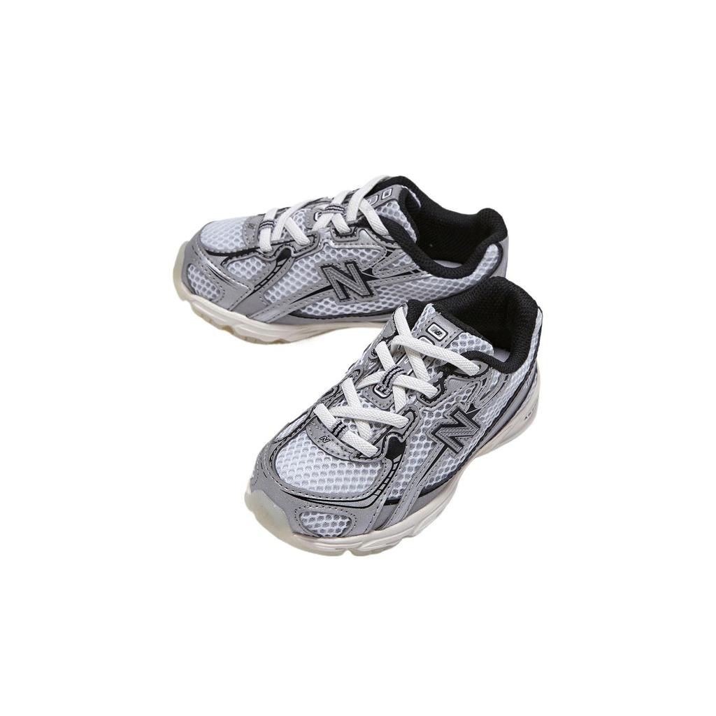 New Balance Kids' 740 Bungee Lace 'White/Silver Metallic' IZ740WSM
