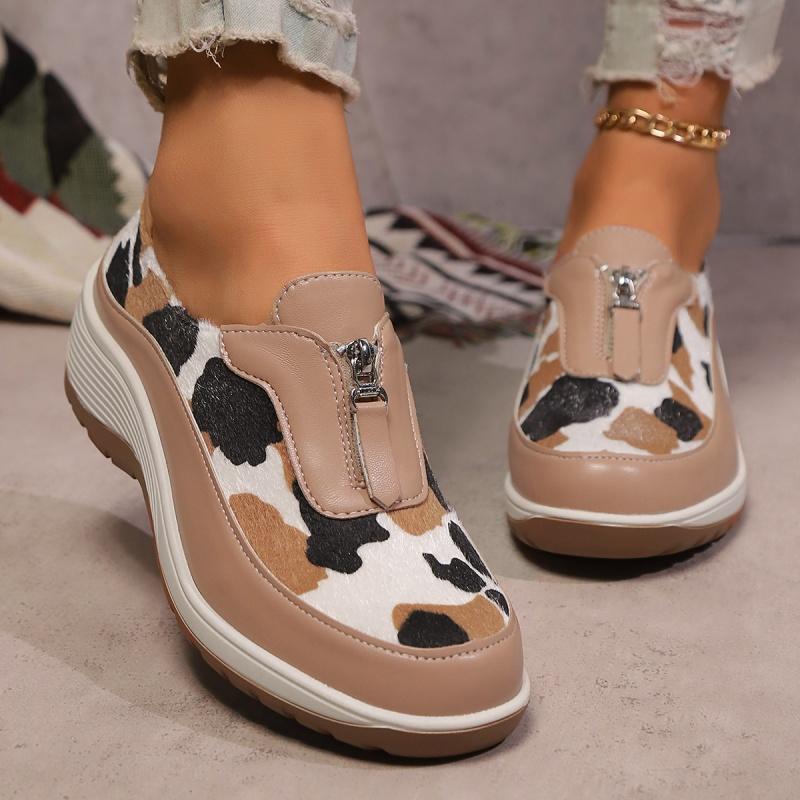 Nové boty s kulatou špičkou, silnou podrážkou, lehké, ležérní, módní, na chůzi, pohodlné, na zip, jaro/léto, běžecké tenisky pro ženy