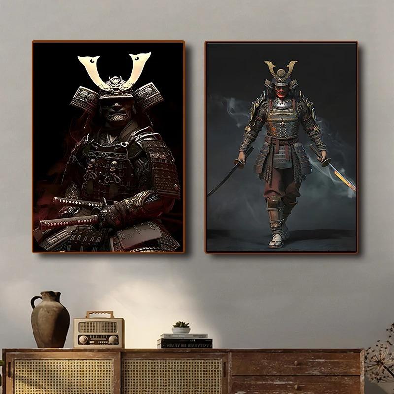 Japan Samurai Warrior Bushido Sword Art Retro Posters Canvas Painting Wall Decor Prints Picture for Living Room Home Decoration