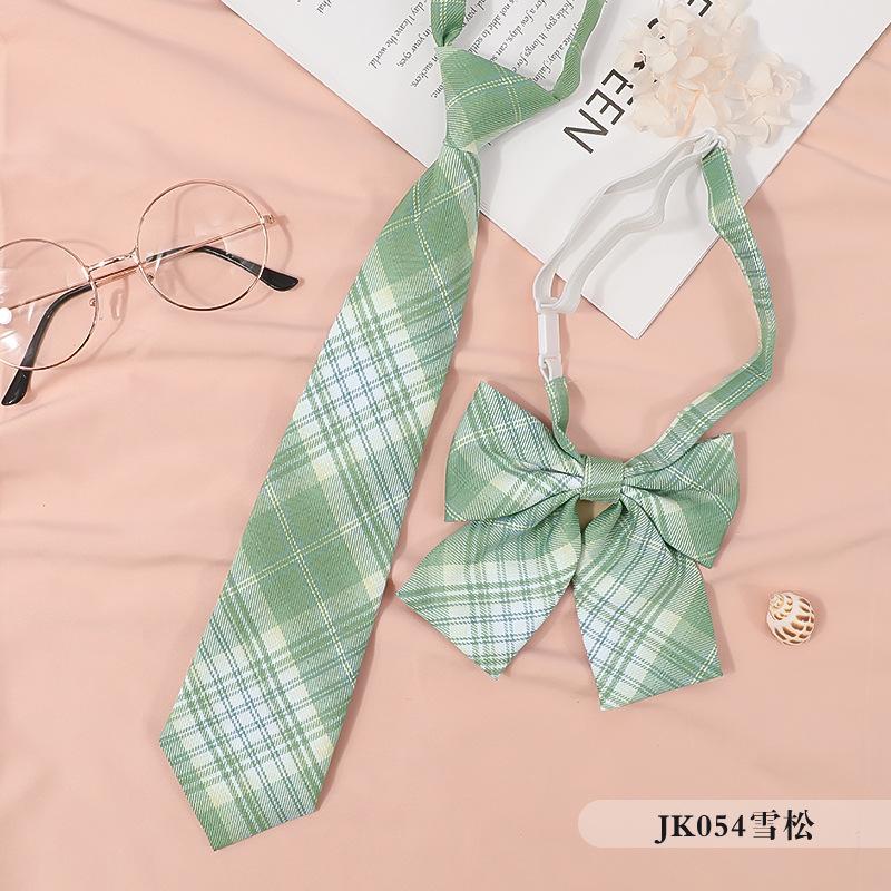 Jkdk Japanese Korean Version Of Striped College Style Red Cyan Gray Blue Shirt Men'S And Women'S Accessories Free Tie Tie Set