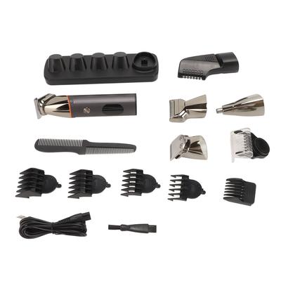 Electric Hair Clipper Waterproof Nose Hair Cutter Eyebrow Grooming Beard Trimming Set with 6 Guide