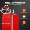30 Gallon Fuel Caddy, Fuel Storage Tank on 2 Wheels, Portable Gas Caddy with Manuel Transfer Pump, Gasoline Diesel Fuel Container for Cars, Lawn