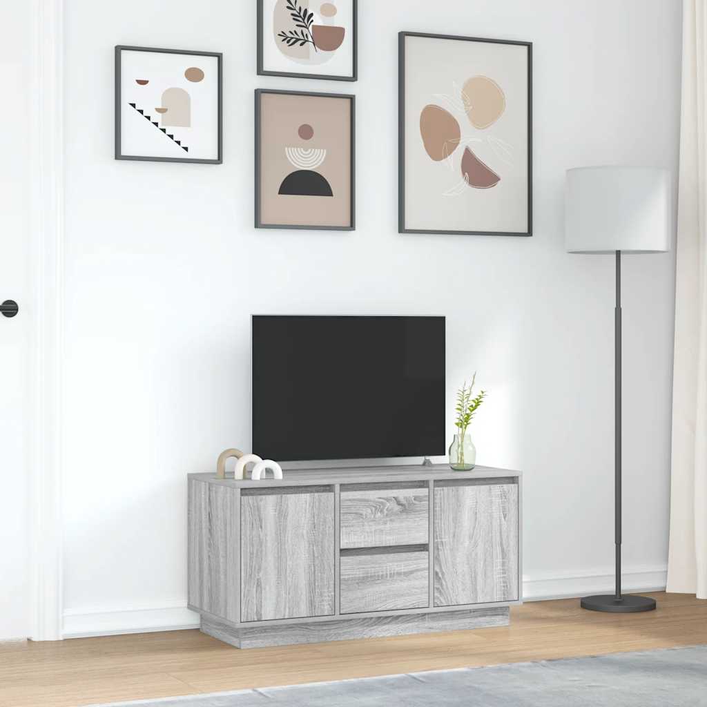 TV Cabinet with LED Lights Grey Sonoma 100 x 41 x 50 cm