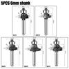 Round Corner Knife 6 Handle 5 Piece Set Tungsten Steel Alloy Woodworking Milling Cutter R Chamfering Trimming Machine Slotting Engraving Machine Blade