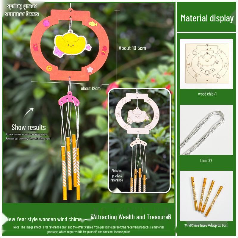 DIY Wooden Christmas Wind Chime Kit: Children's Painting & Decorating Ornament Gift