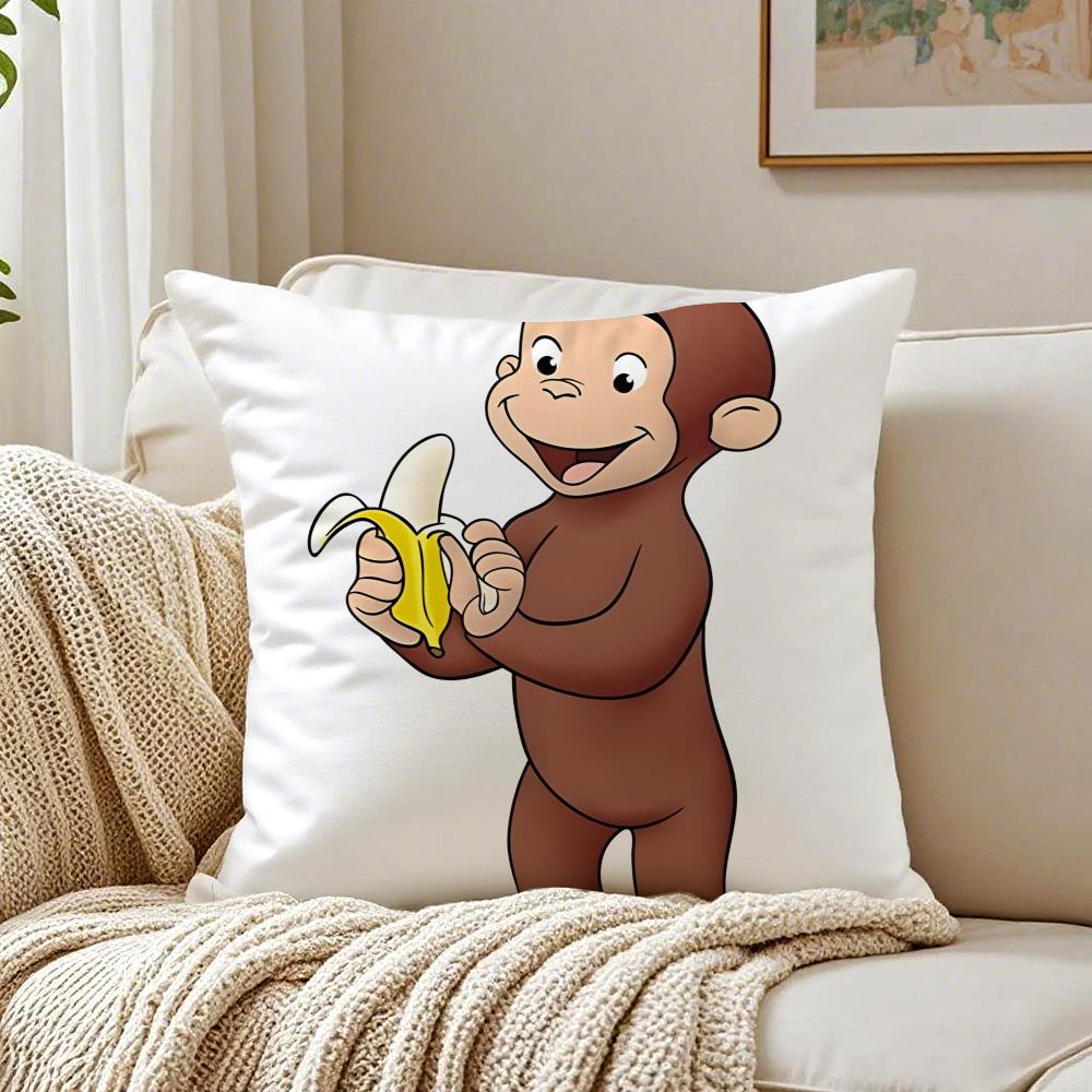 CCurious George Pillow Kids Cartoon Cushion Cover Pillowcase Antidustmite living Room Sofa Decor Cushion Room