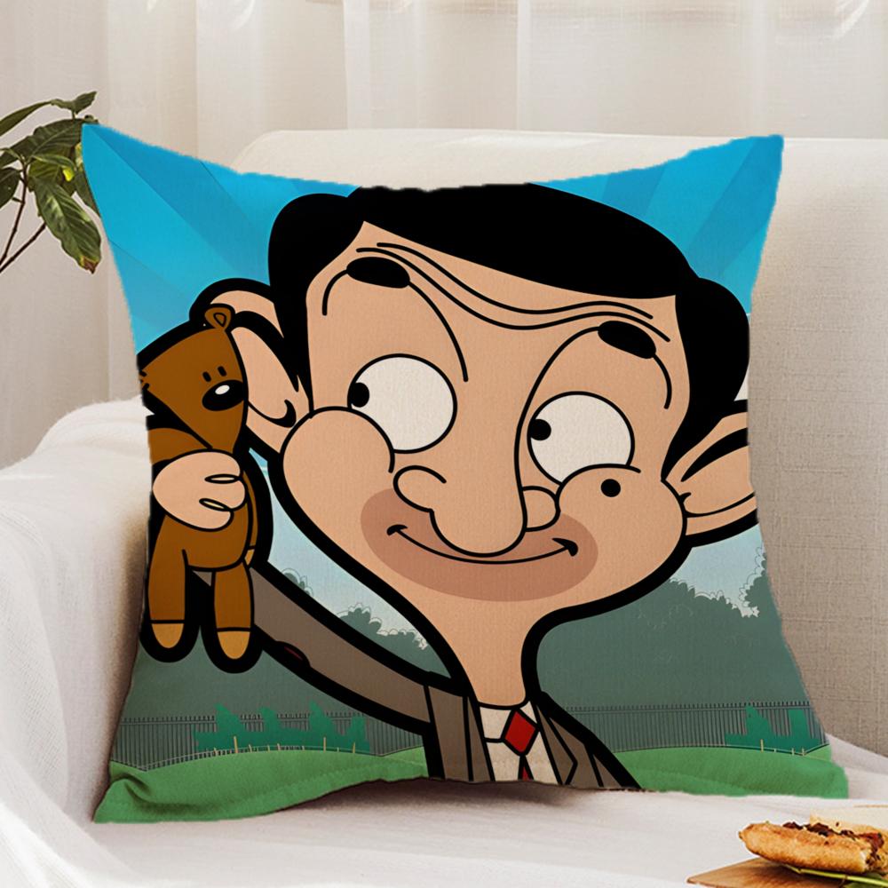 Anime M-Mr.BeanS Cushion Cover Premium Comfort Reversible Pillow Cover - Dual - Use Design for Home & Car