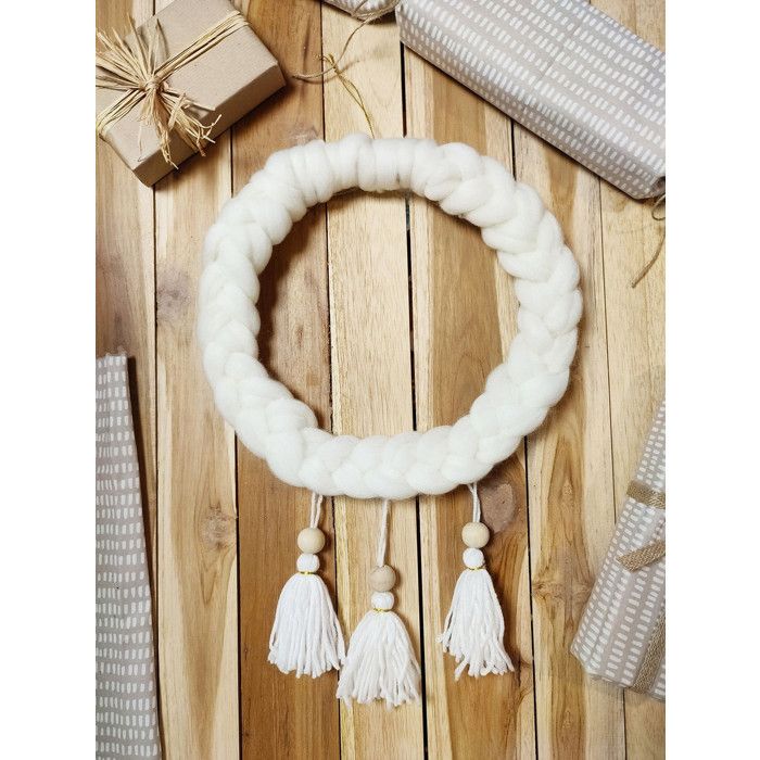 Kit couronne de Noël en laine 25 cm