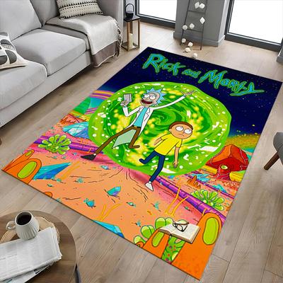 Rick Morty Adventure Carpet For Playroom Bedroom Living Room Sofa Home Decorkids Game Area Rug Nonslip Floor Mat