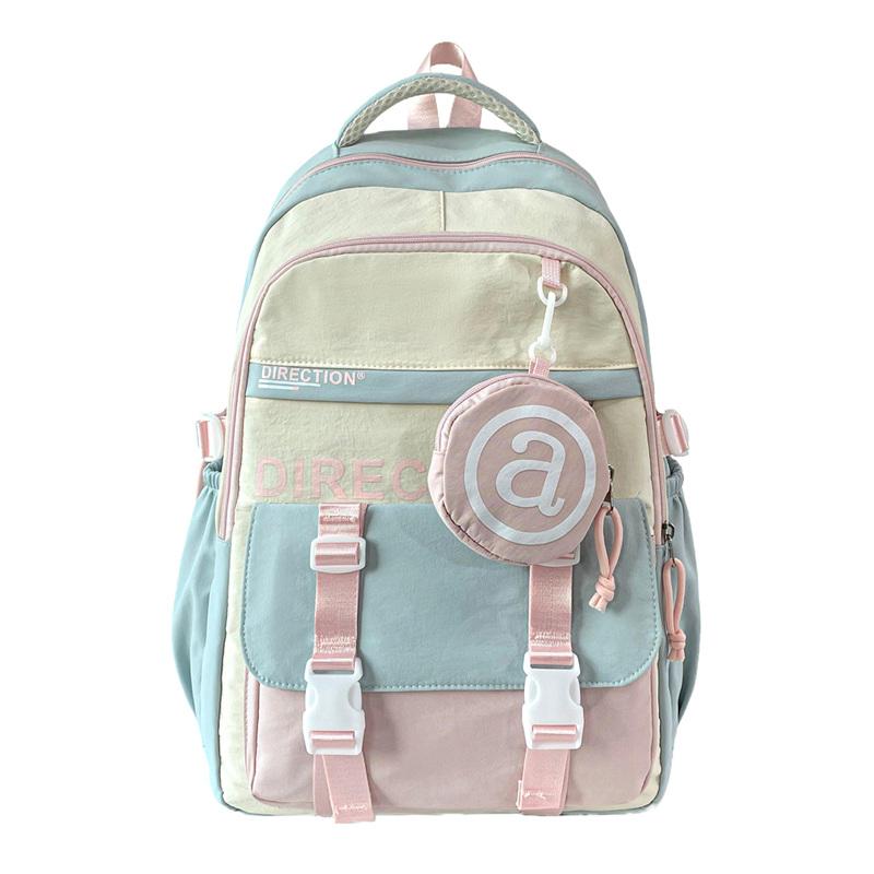 College Rucksack Damen Schultasche Große Kapazität Farbkontrast Rucksack