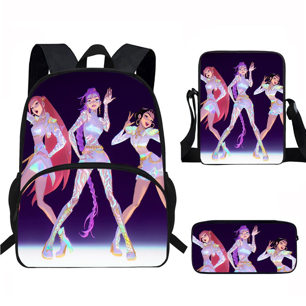 Hunters Demon Kpop Child School Backpack Set Breathable Fabric Primary Students