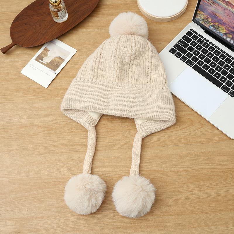 Autumn and Winter Hats for Women with Big Heads and Faces Small Bag Head Hats  Versatile and High End Warm Knitted Wool Hats