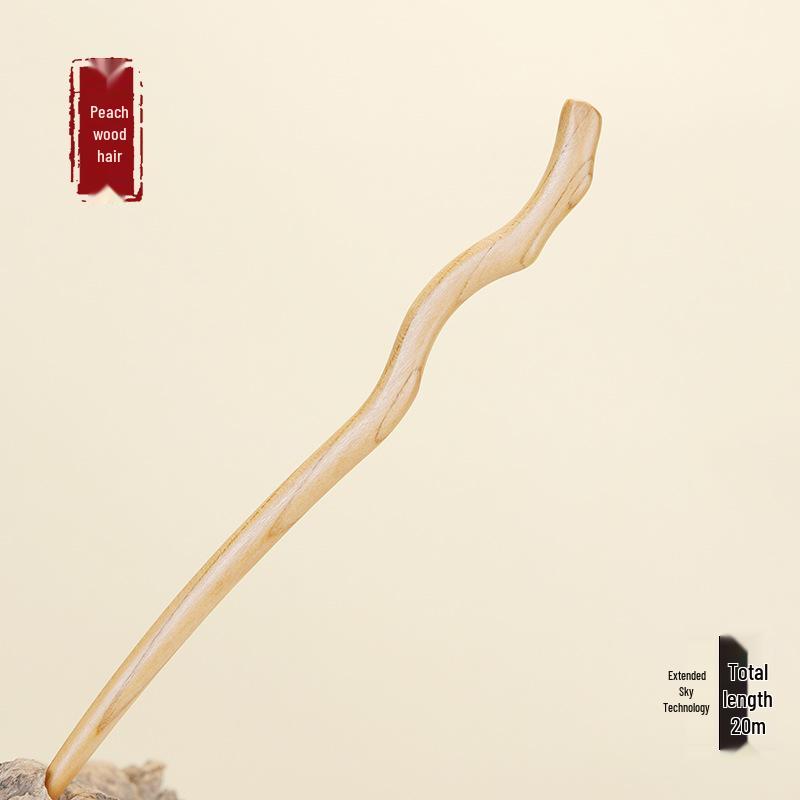 Hochwertige Haarnadel mit chinesischem Knoten aus Pfirsichholz - Neues Frühlingsstil-Haaraccessoire für Damen