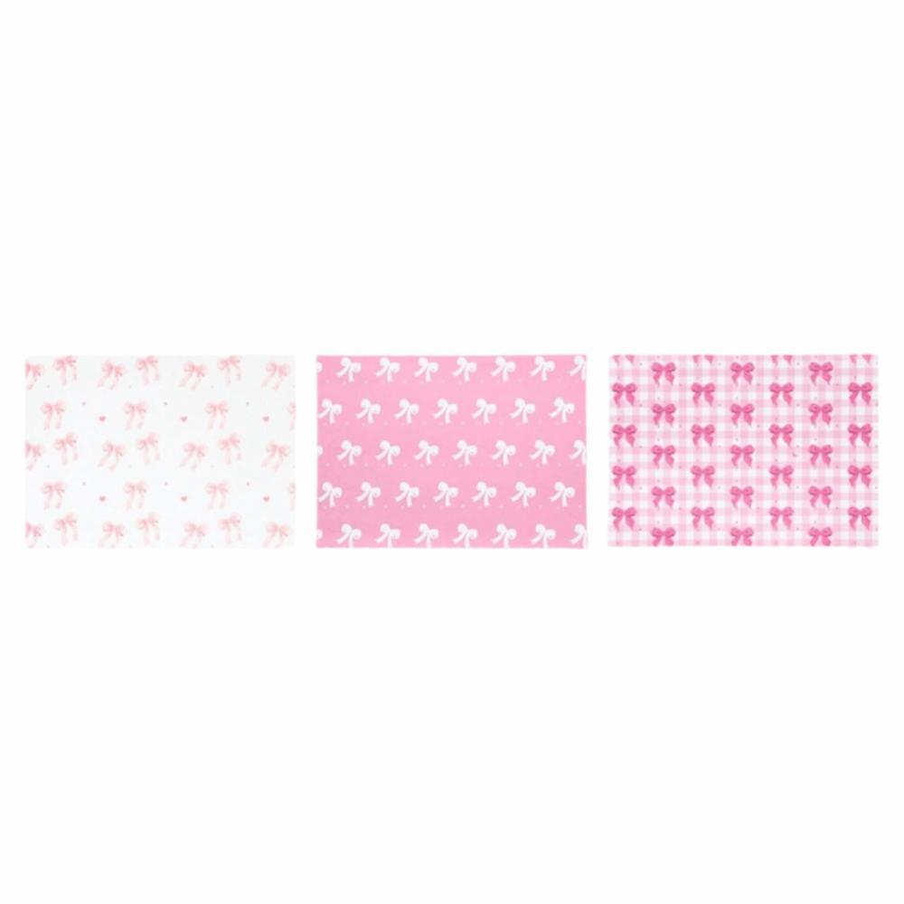 3Pcs Thick Material Bow Themed Wrapping Paper Double-Sided Printing Wrapping Paper Gift Paper Decor