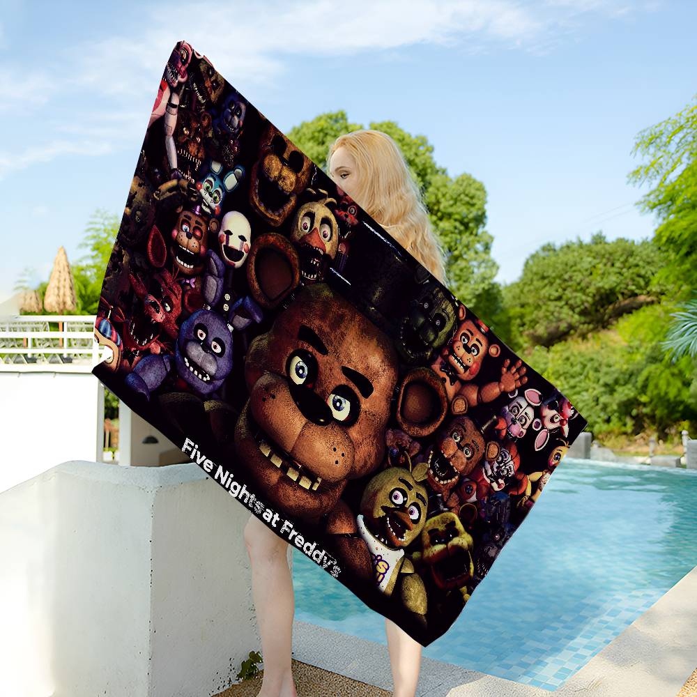 F-Fnaf F-Five-N-Nights-At-F-Freddys Anime Bath Towel Microfiber Soft Water Absorbing Breathable For Kids Cartoon Beach Towel