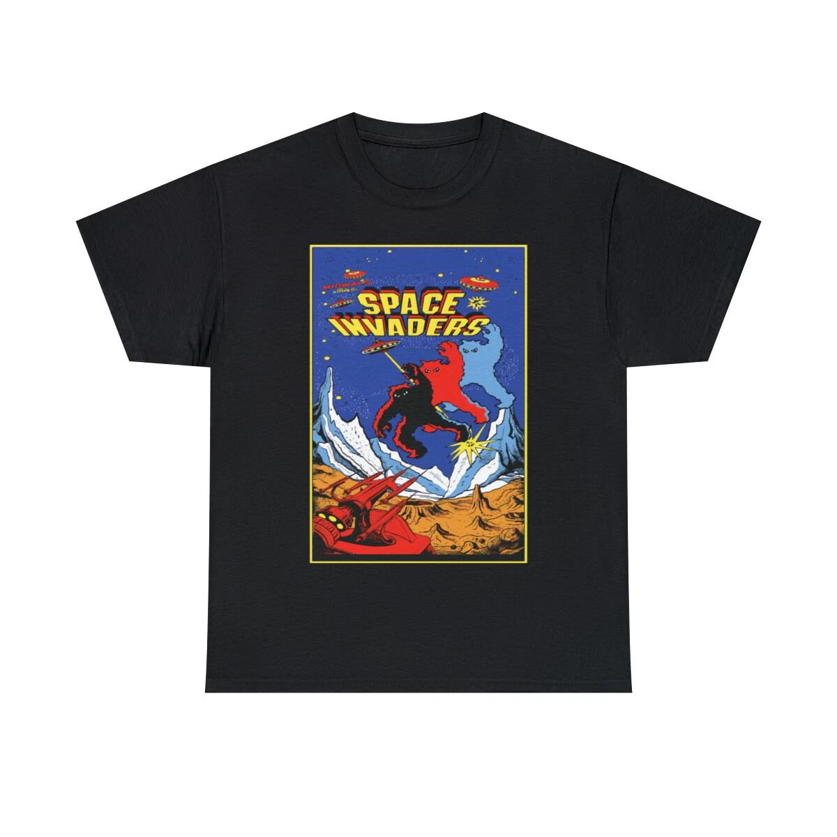 Space Invaders Player 2 Men s Short Sleeve 100% Cotton T-shirt Mens Womens Tees Top XL