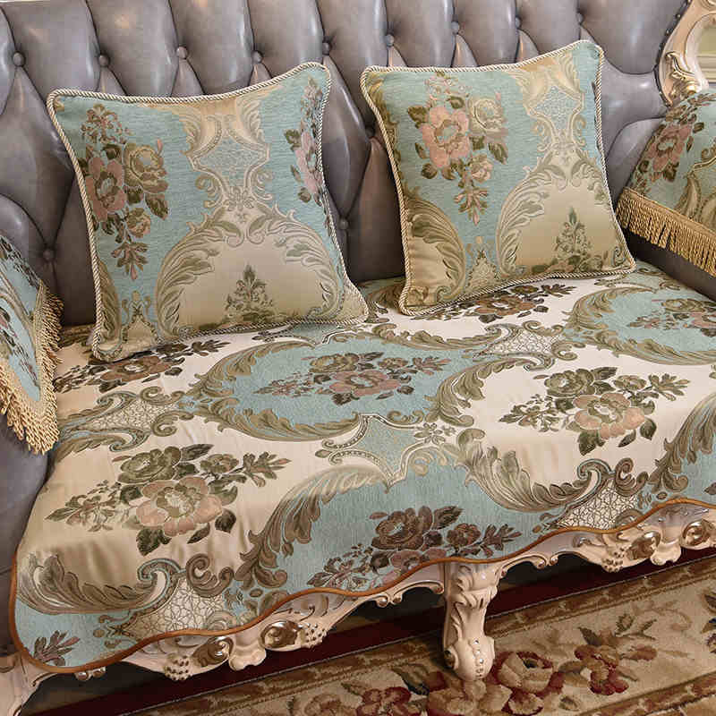Chenille Sofa Cushion American European Luxury Non-slip Sofa Protective Cover  Cushion Living Room Decor Embroidery Slipcover