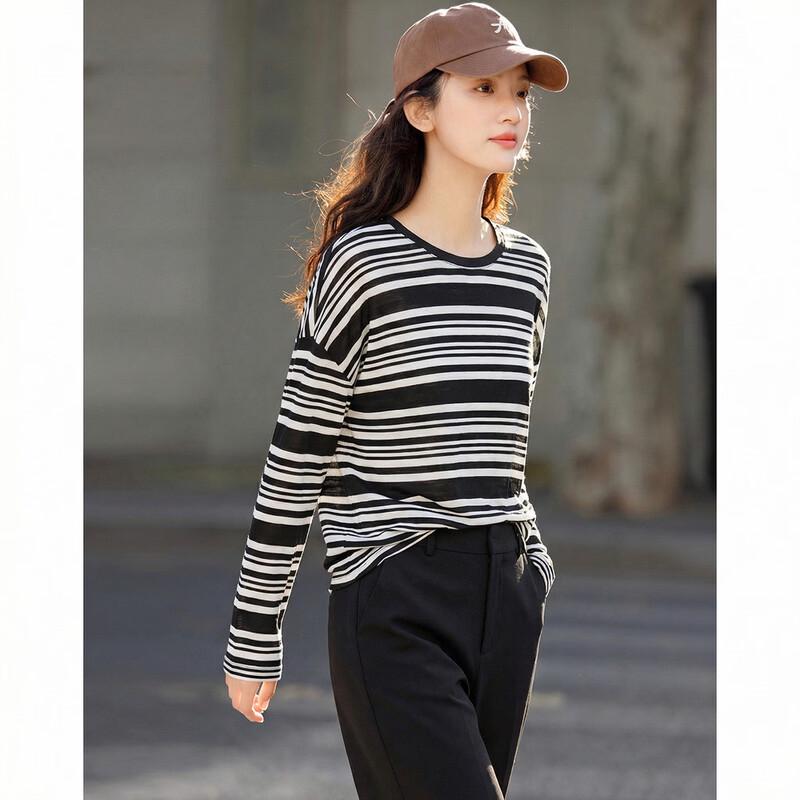 Женская ретро-футболка Demana в полоску из лиоцелла M