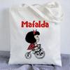 Kawaii Shopping Bag Mafalda Cute Anime Harajuku Canvas Bag Tote Bag Lady Handbag Large Capacity Shopper Bag Casual Shoulder Bag