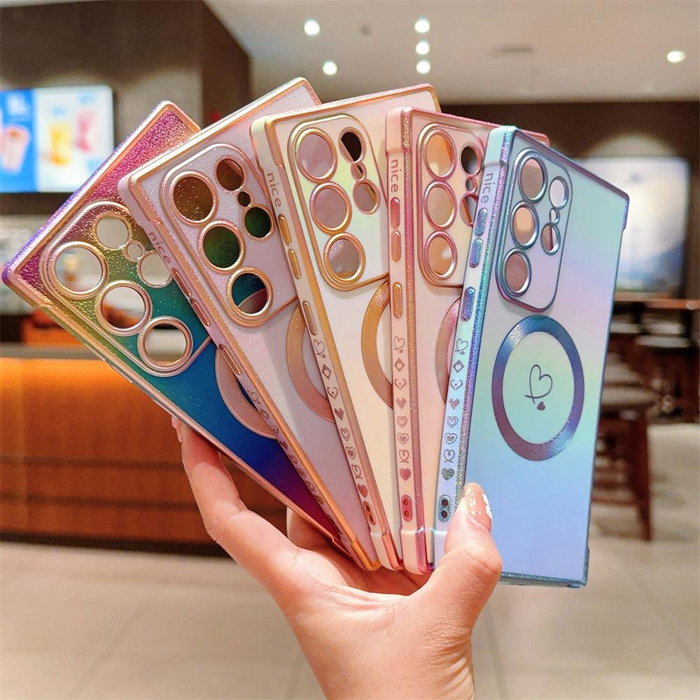 Electroplated silk pattern magnetic suction Samsung S11 Apple iPhone11 sand powder soft case mobile phone case protective case S11