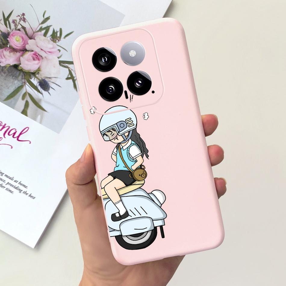 For Xiaomi 14 Phone Case Xiaomi Mi 14 5G Mi14 2024 Cute Cat Cartoon Jelly Silicon Soft Protective Back Cover