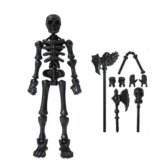 3D Printed Skeleton Action Figure Plastic Articulated Skeleton Toy with Movable Joints Collectible Action Figure for Desktop Decor