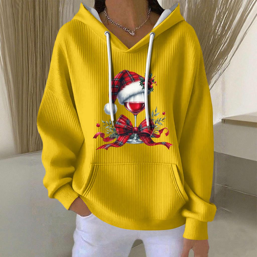 Women's Fashion Casual Christmas Angel Print Pullover Long-Sleeve Sweatshirt