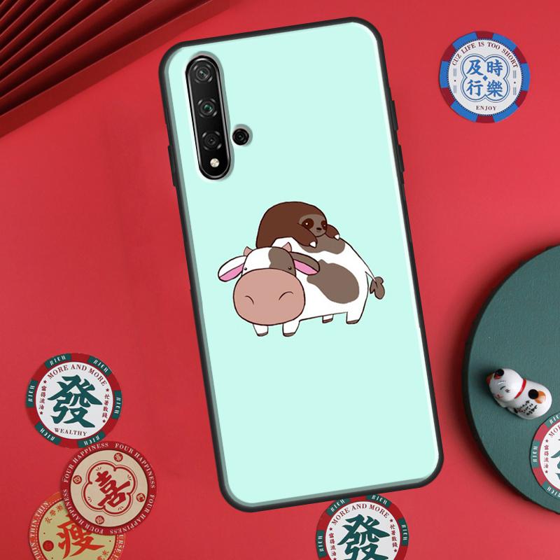 Animal Cute Cartoon Cow For Huawei P20 P30 P40 Lite P60 Pro Nova 12i 11i 8i 12s 9 10 SE Y90 Y60 Y70 Y72 Y61 Y91 Case