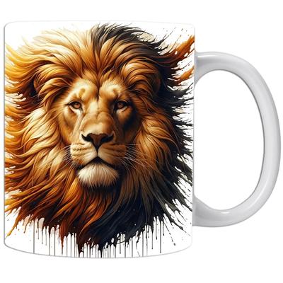 Tasse à café en céramique Chat Lion Tasse à thé Nouveau cadeau de vacances Mug Roi