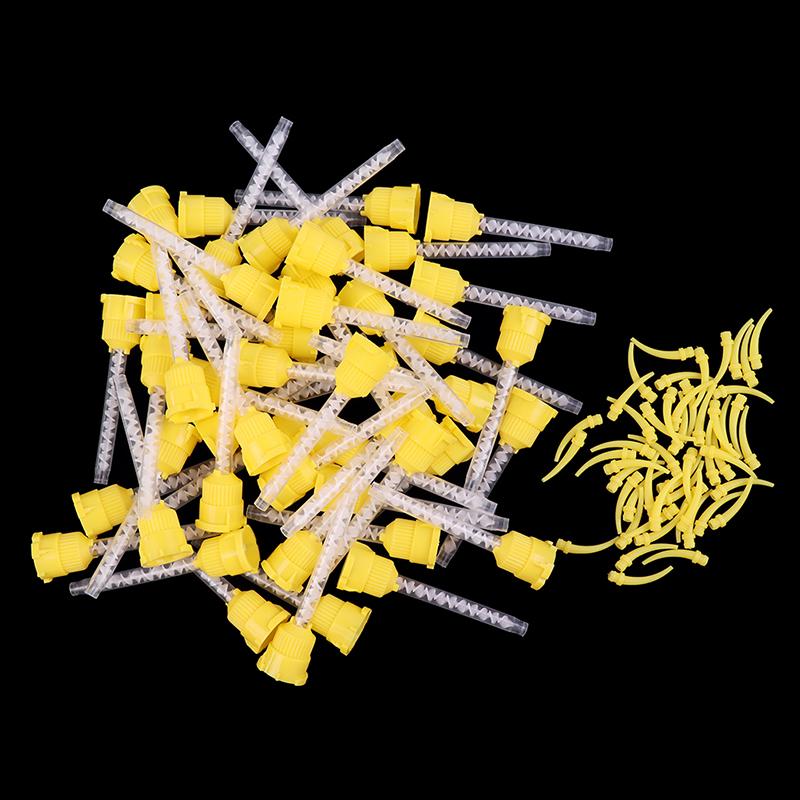 50Pcs Dental Mixing Tips Impression Materials Lab Denture Laboratory Color Tubes Disposable Silicone Rubber