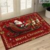 Christmas Doormat Non‑Slip Washable Front Entrance Rug Indoor Outdoor Xmas Sleigh Reindeer Winter Door Decor Mat Durable