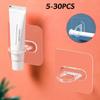 5-30pc Transparent Wall-Mounted Circular Hooks Multifunctional Storage Round Ring Hook Bathroom Home Hang Curtain Rod Bracket