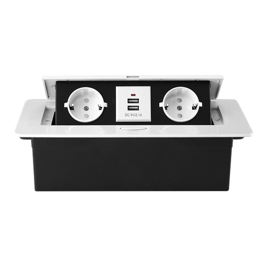 Desktop Socket EU Plug Hidden Table Panel With USB Charging Slow for Pop Up Cover For Meeting Room Office Electrical Out