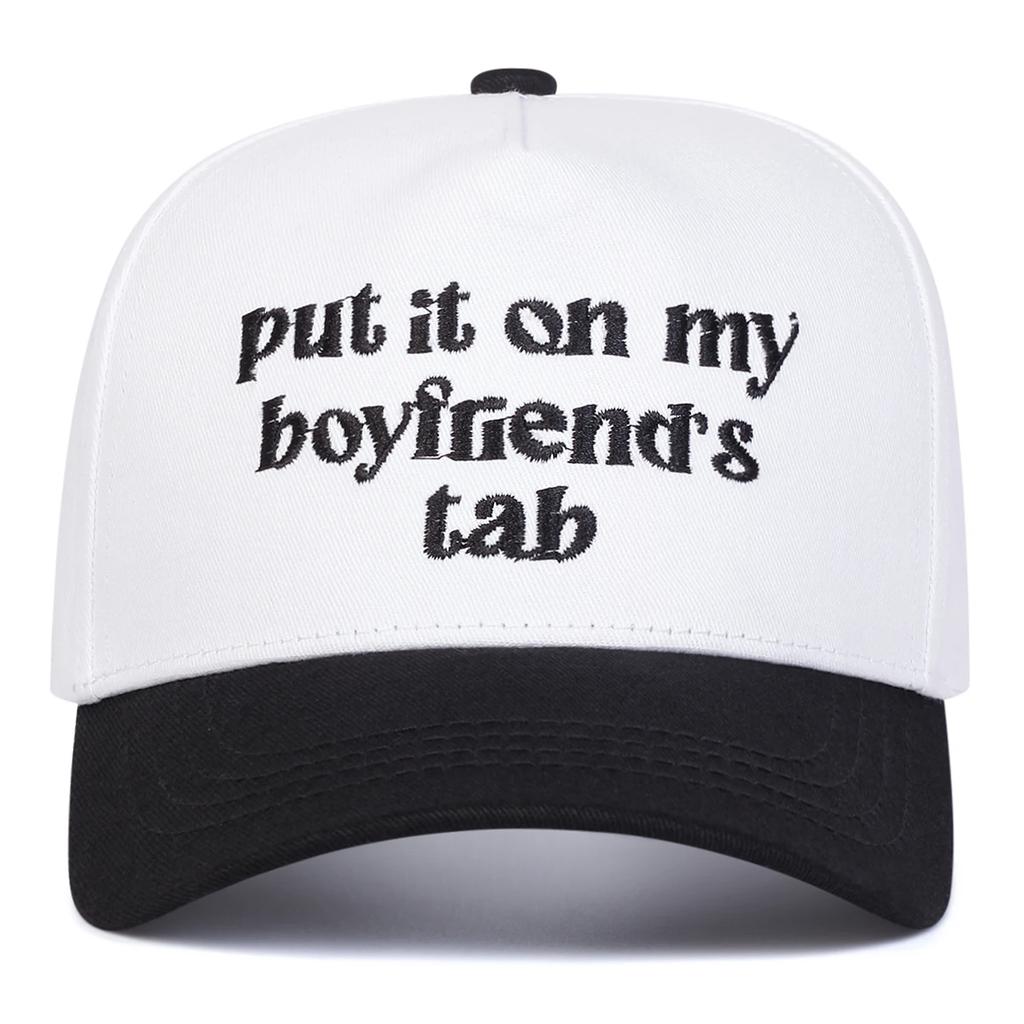 Unisex Boyfriend Letter Embroidery Baseball Caps Outdoor Adjustable Spring and Autumn Casual Sunscreen Hat