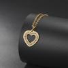  Rhinestones Heart Necklace for Women Stainless Steel Fashion Pentagram Star Pendant Chain Valentine's Day Jewelry Gift