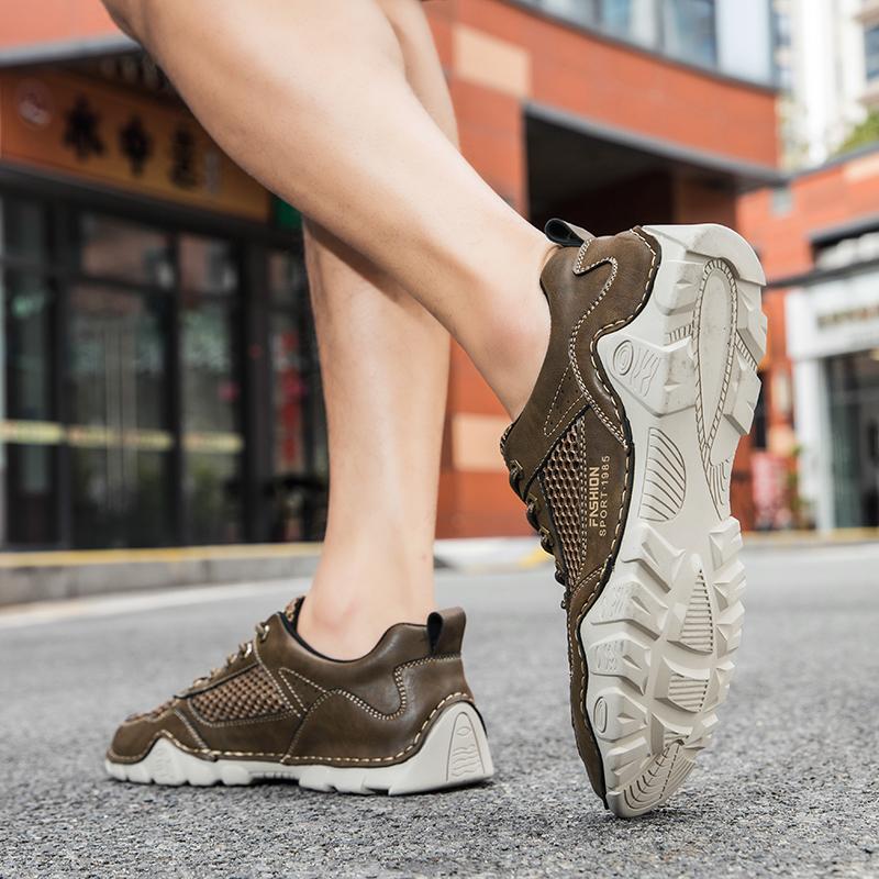 Fashion Summer Spring Men Hiking Shoes Casual Mesh Patchwork Male Sneakers Breathable Outdoor Walking Footwear Luxury Brand Men's Flats