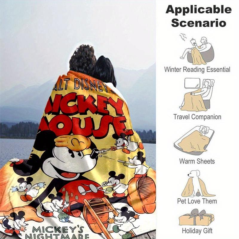 1pc Mickey's Nightmare Blanket Perfect for Home Decor, Couch Blanket, Outdoor, Gift Idea, Flannel Throw, Bedroom, Living Room, Travel, Camping