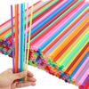 Reikoeppy 1000pcs 10.3 inch Disposable Plastic Straws, Extra Long, Assorted Bright Colors for Party Use