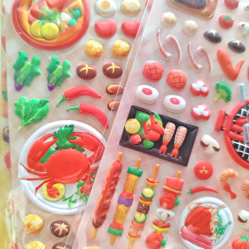 4 Stück appetitliche Food-Blasensticker - Mehrere Stile, DIY-Sticker für Kinder, Perfekt für Notizbücher BulingBulingStickers Store