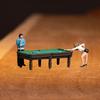 Mini Billiards Scene Hand Painted Figure Model Diorama Decoration Gift Resin Miniature Figurines for