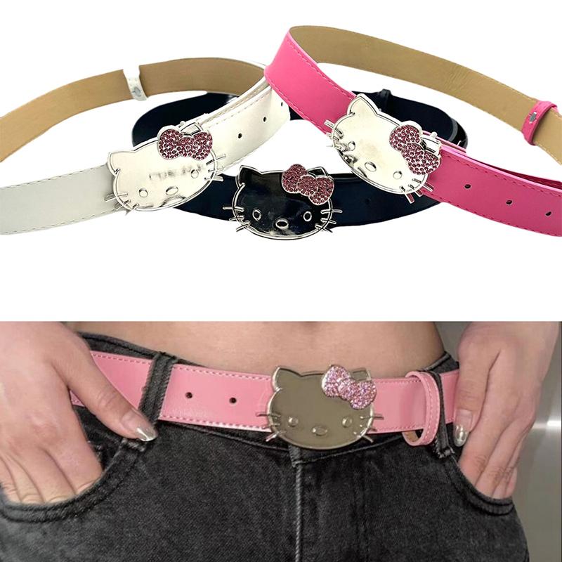 1PZ Guaina Regali di Festa Sanrio Hello Kitty Cintura Vita Ragazze Carine Cintura Brillante Versatile Accessori per Jeans