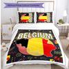 Set Biancheria da Letto Stampata Calcio Belgio 3 Pezzi Copriletto Traspirante Accogliente come Regalo per Inaugurazione Casa o Festa