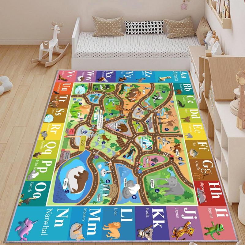 Snakes and Ladders Game Pattern Carpet Non-slip Home Living Room Sofa Area Rug Children's Early Education Institutions Floor Mat