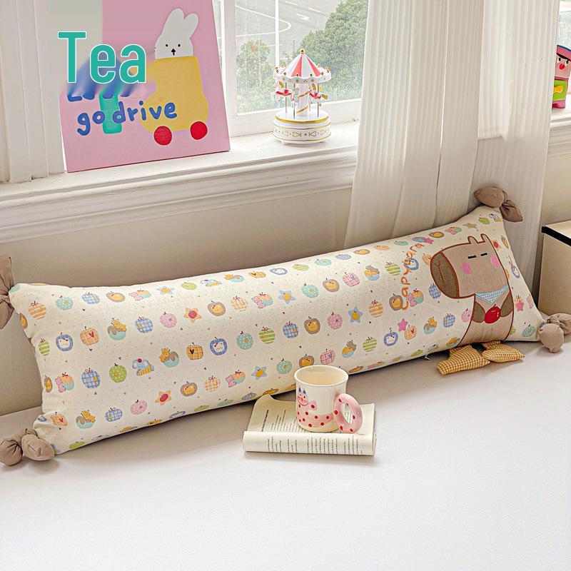 2026 Cotton Appliqué Embroidery Removable Washable Long Cushion 32x100cm