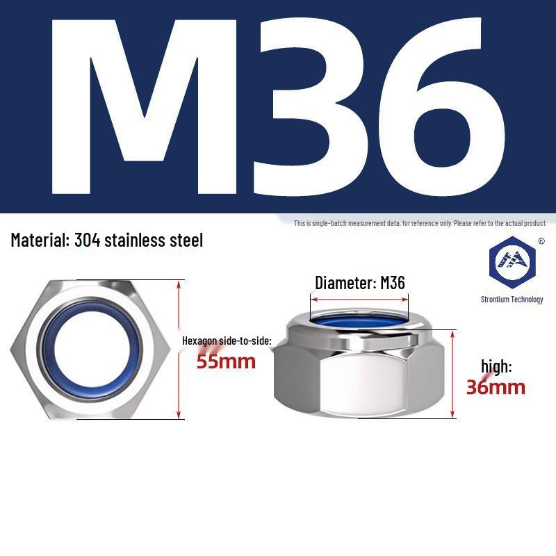 304 Stainless Steel Nylon-Insert Lock Nut DIN985